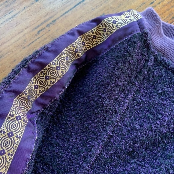 Vtg Purple and metallic gold oversized Rafael sweatshirt with pockets - Picture 5 of 10